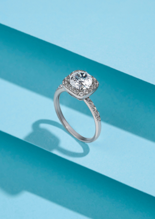 Каблучка фіаніт Срібло 925° (родій) 81088