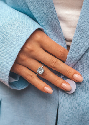 Каблучка фіаніт Срібло 925° (родій) 81088