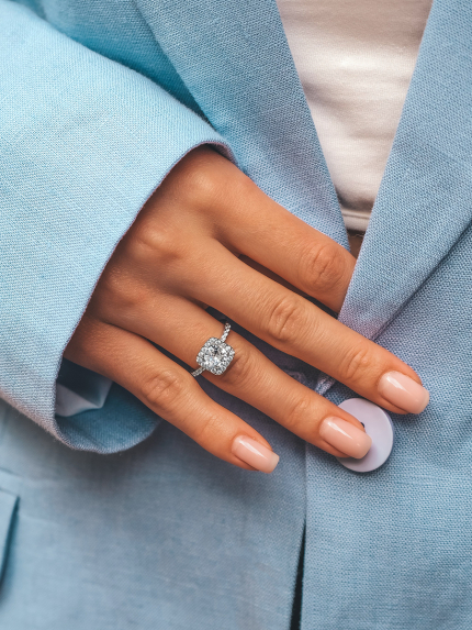 Каблучка фіаніт Срібло 925° (родій) 81088