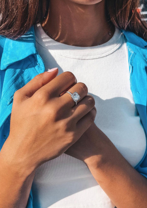 Каблучка фіаніт Срібло 925° (родій) 81088