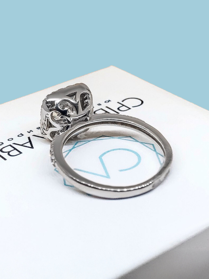 Каблучка фіаніт Срібло 925° (родій) 81088