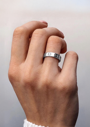 Pierścionek z szafirem Srebro 925° (oksydowane) 8080