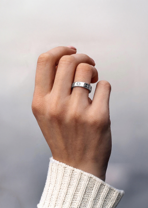 Pierścionek z szafirem Srebro 925° (oksydowane) 8080