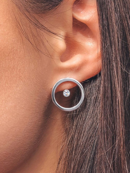 Сережки фіаніт Срібло 925° (родій) 29219