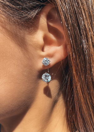 Сережки фіаніт Срібло 925° (родій) 29036