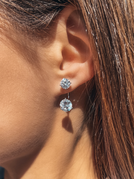 Сережки фіаніт Срібло 925° (родій) 29036