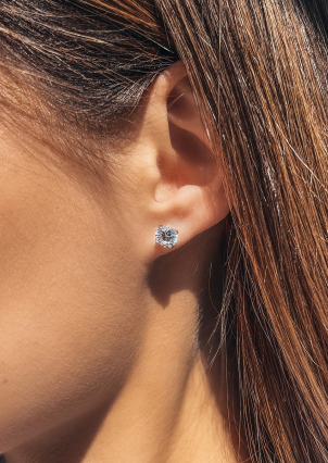 Сережки фіаніт Срібло 925° (родій) 29036