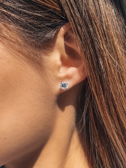 Сережки фіаніт Срібло 925° (родій) 29036