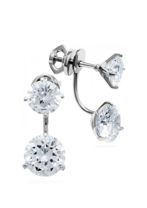 Сережки фіаніт Срібло 925° (родій) 29036