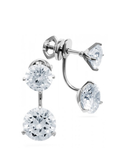 Сережки фіаніт Срібло 925° (родій) 29036