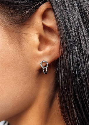 Сережки фіаніт Срібло 925° (родій) с2ф/1370