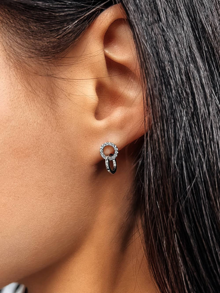 Cyanite earrings Silver 925° (rhodium) s2f/1370