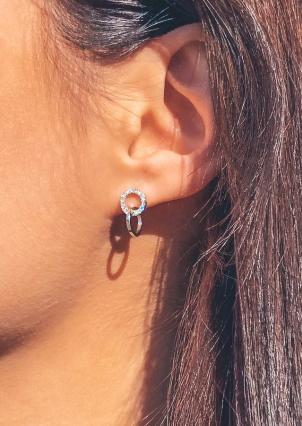 Сережки фіаніт Срібло 925° (родій) с2ф/1370