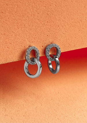 Сережки фіаніт Срібло 925° (родій) с2ф/1370