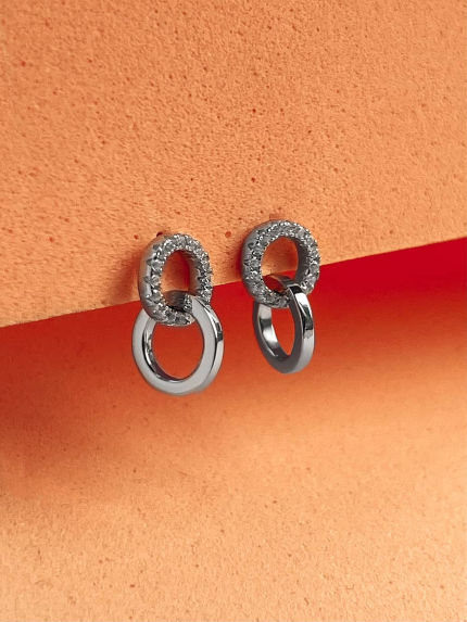 Cyanite earrings Silver 925° (rhodium) s2f/1370