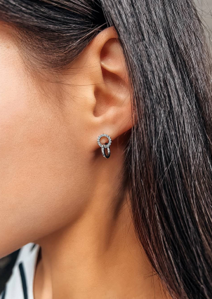 Сережки фіаніт Срібло 925° (родій) с2ф/1370