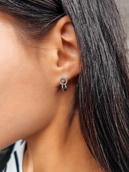 Cyanite earrings Silver 925° (rhodium) s2f/1370