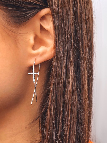 Cyanite earrings Silver 925° (rhodium) s2f/1427