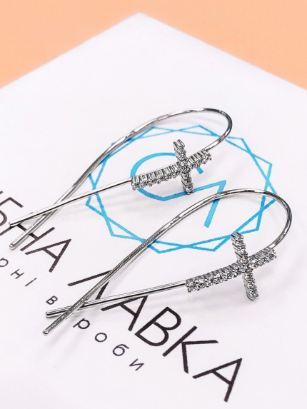 Cyanite earrings Silver 925° (rhodium) s2f/1427