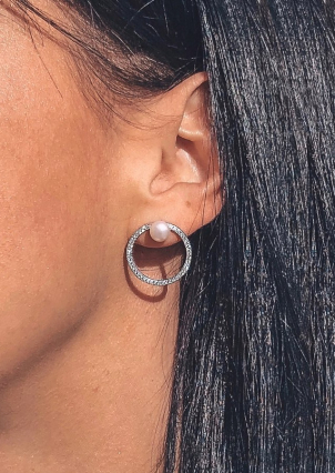 Сережки перлина Срібло 925° (родій) с2фж/1376