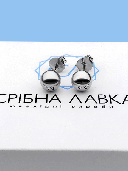 Сережки без вставок Срібло 925° (родій) с2/1201