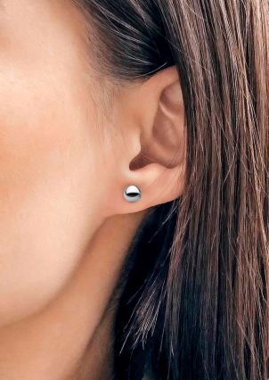 Сережки без вставок Срібло 925° (родій) с2/1201