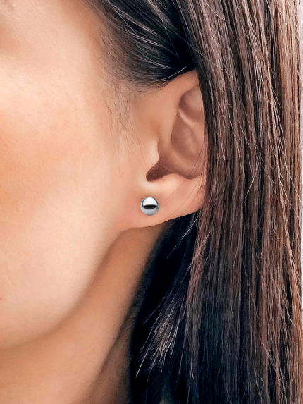 Сережки без вставок Срібло 925° (родій) с2/1201