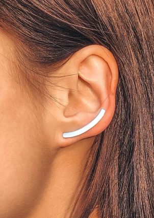 Сережки без вставок Срібло 925° (родій) с2/1219