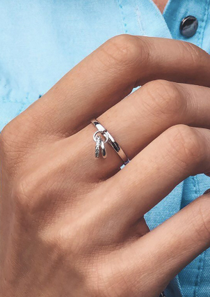 Каблучка фіаніт Срібло 925° (родій) к2ф/781