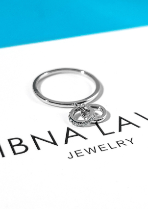 Каблучка фіаніт Срібло 925° (родій) к2ф/781