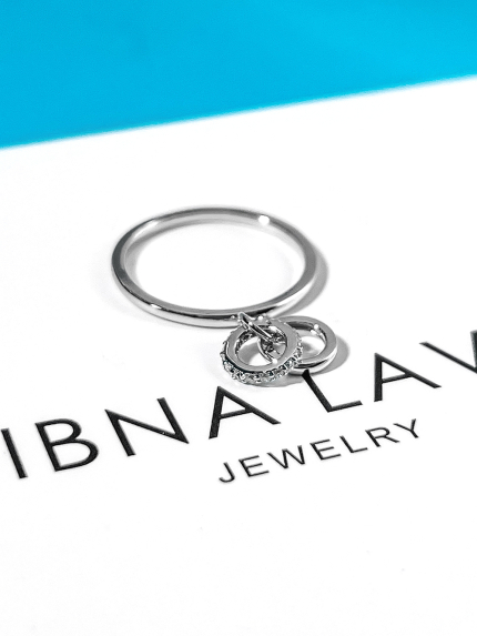 Pierścionek z cyrkonem Srebro 925° (rod) k2f/781