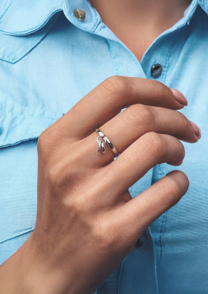 Каблучка фіаніт Срібло 925° (родій) к2ф/781