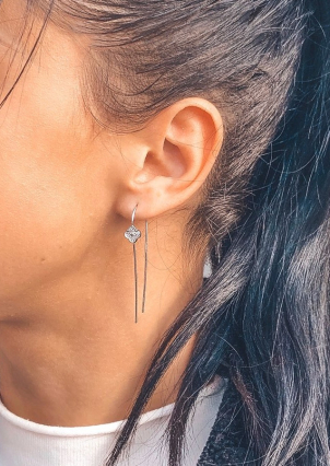 Сережки фіаніт Срібло 925° (родій) с2ф/1425