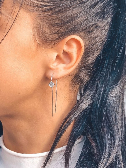 Cyanite earrings Silver 925° (rhodium) c2f/1425