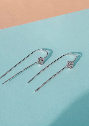 Сережки фіаніт Срібло 925° (родій) с2ф/1425