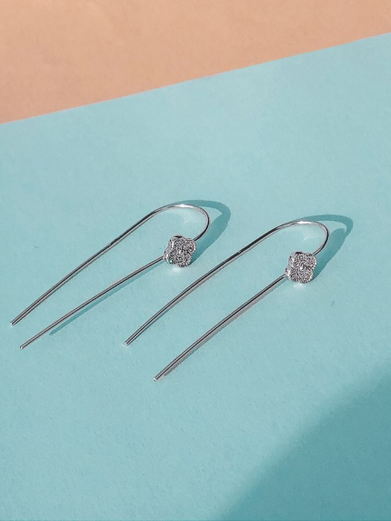 Cyanite earrings Silver 925° (rhodium) c2f/1425