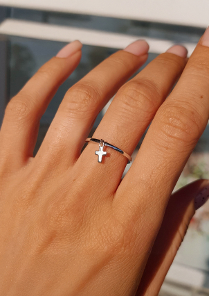 Каблучка без вставок Срібло 925° (родій) к2/1108