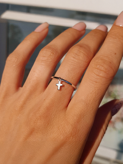 Каблучка без вставок Срібло 925° (родій) к2/1108