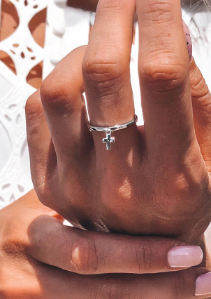 Каблучка без вставок Срібло 925° (родій) к2/1108