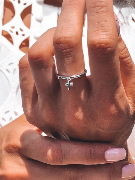 Каблучка без вставок Срібло 925° (родій) к2/1108