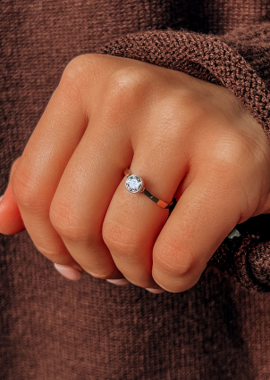 Каблучка фіаніт Срібло 925° золото 375° 419к