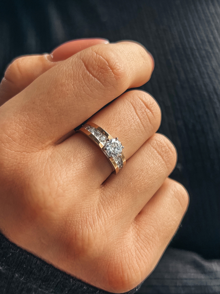 Ring cubic zirconia Silver 925° gold 375° 004k