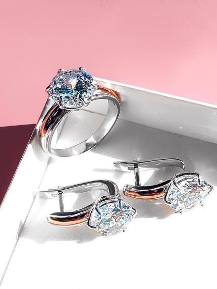 Kolczyki cyjanitowe Srebro 925°, złoto 375° 485s