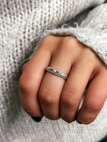 Ring cubic zirconia Silver 925° gold 375° 005310