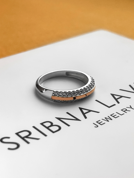 Ring cubic zirconia Silver 925° gold 375° 005310