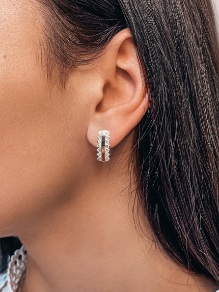 Cyjanitowe kolczyki Srebro 925° Złoto 375° 0207.10