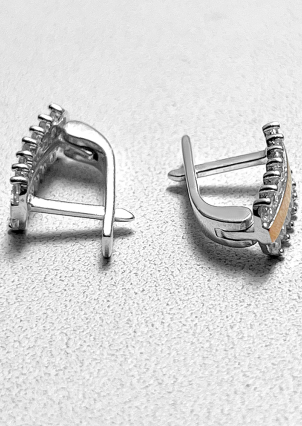 Сережки фіаніт Срібло 925° золото 375° 0207.10