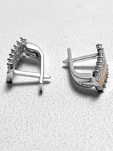 Cyjanitowe kolczyki Srebro 925° Złoto 375° 0207.10