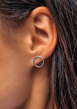 Сережки без вставок Срібло 925° (родій) 070210