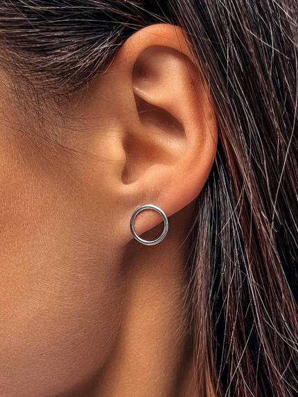 Сережки без вставок Срібло 925° (родій) 070210